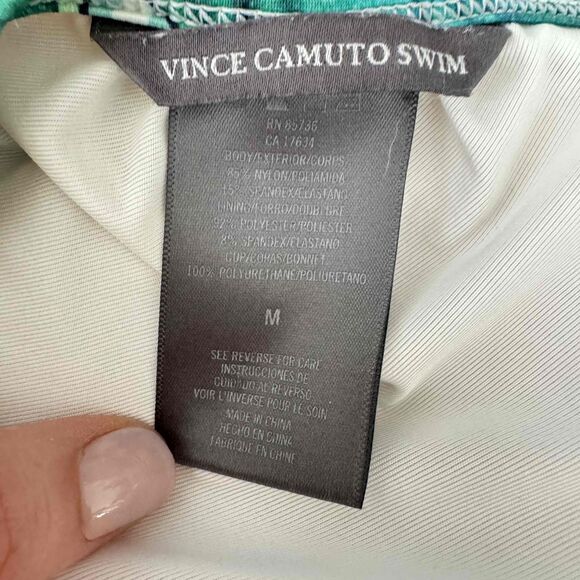 Vince Camuto Bikini Set Medium M Leaf Pattern Halter Tassel Tropical - Picture 9 of 12